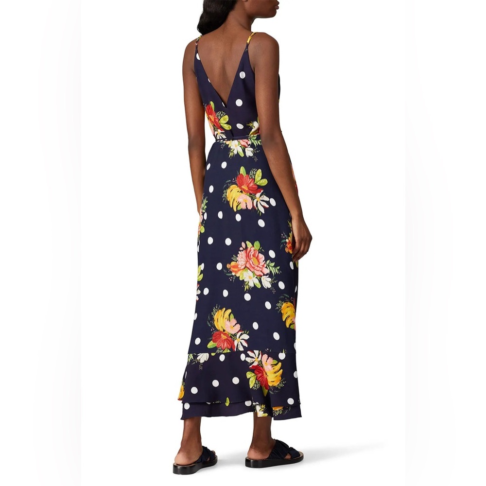 Farm Rio Nanaju Black Floral wrap maxi dress - Picture 4 of 12